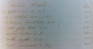 Page of Ardelia E. Ripley's Practice Account Book, 1856.