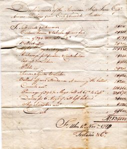 Accounts of ship Jane in the port of St. Ubes, Portugal. Nov, 1788. From Capt. Amasa and Samuel Delano Collection.