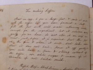 Coffee recipe from Bradford Cookbook