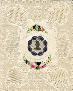 Valentine to Emma Drew, signed "Rose Bud" 8" x 10". c. 1850