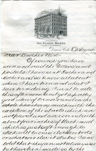 Letter from Parker F. Soule to his brother, Winthrop P. Soule, soon after arriving in Denver, Co. Oct. 19, 1882.